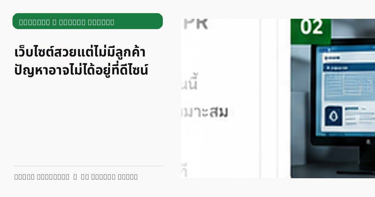 ภาพประกอบบทความ เว็บไซต์สวยแต่ไม่มีลูกค้า ปัญหาอาจไม่ได้อยู่ที่ดีไซน์